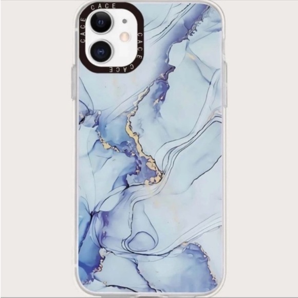 Blue & gold marble iPhone 11 case - Picture 1 of 4